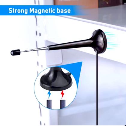 Imagem de Antena Digital interna e externa qualidade ultra HD Base magnética Compatível com conversor digital Hdtv, Uhf e Vhf
