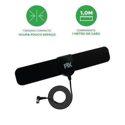Imagem de Antena Digital Interna Hdtv Ulta Slim cabo 1m Conector F 90