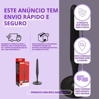 Imagem de Antena Digital Interna Tomate Base Imantada Cabo 3m HDTV Ultra HD 4K UHF TV Conversor Sinal Fino Compacta Fácil Instalação