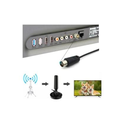 Imagem de Antena Digital Tv Interna e Externa Amplicficador HDTV 4K Amplificada com Base Imã 4.dBi UHF VHF Exbom