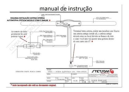 Imagem de Antena Elétrica Interna Carro Universal Stetsom St900 Am Fm