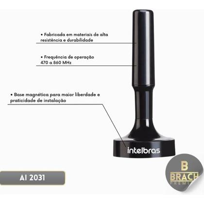 Imagem de Antena intelbras interna tv digital uhf hdtv 4k ai2031