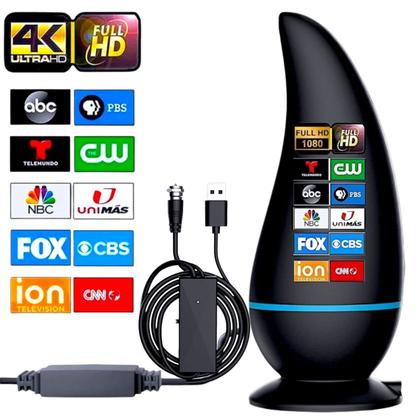 Imagem de Antena Interna Para Tv Digital Amplificada 1080 Hdtv Cabo 3m