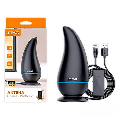 Imagem de Antena Interna Para Tv Digital Amplificada 1080 Hdtv Cabo 3m