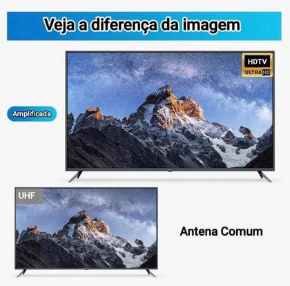 Imagem de Antena Interna Para Tv Digital Amplificada 1080 Hdtv Cabo 3m