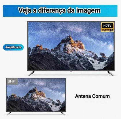 Imagem de Antena Interna Para Tv Digital Amplificada 1080 Hdtv Cabo 3m