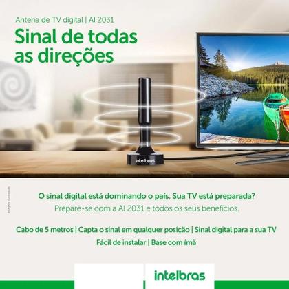 Imagem de Antena Interna Tv Digital Intelbras Uhf Full Hdtv 4k Ai 2031
