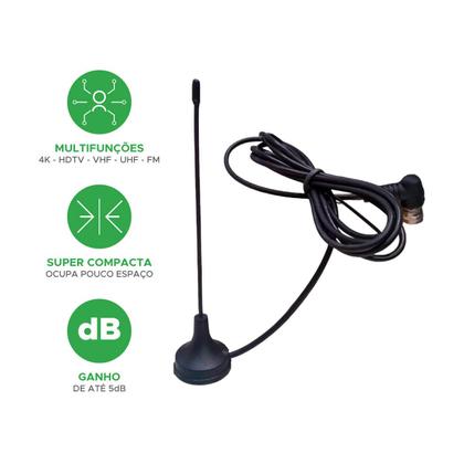 Imagem de Antena Mini Tv Sinal Digital Interna Slim Compacta - 1,5m