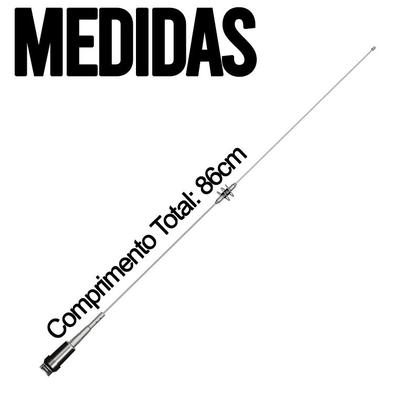 Imagem de Antena Móvel Dual Band 86cm AP0191 Suporte Magnético c/ Cabo 4 Metros Adaptador Bnc Macho x Uhf Fêmea