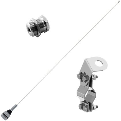 Imagem de Antena Móvel Inox Enfeite Estética Decorativa 1,50 metros Suporte Cromado Tubos Grade Tubular Parafuso Fixação