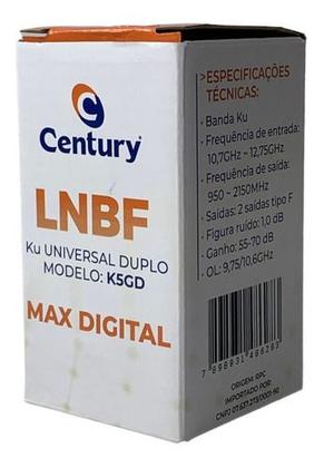 Imagem de Antena Parabólica Century 60cm Banda Ku Com Lnb Duplo MAX