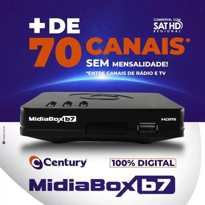 Imagem de Antena Parabolica Digital Century  com 02 Receptor Midia Box B7