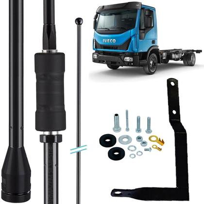 Imagem de Antena Px Viúva Negra Mini Argentina 200w 1,08m Iveco Tector Stralis Parafusos Fixação