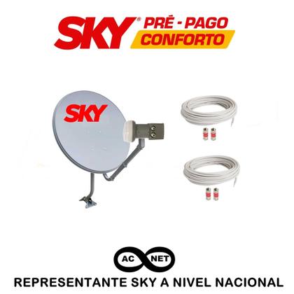 Imagem de Antena SKY PRE PAGO CONFORTO HD para 02 pontos de TV