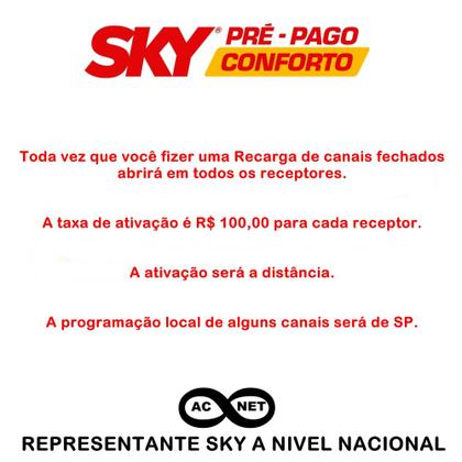 Imagem de Antena SKY PRE PAGO CONFORTO HD para 02 pontos de TV