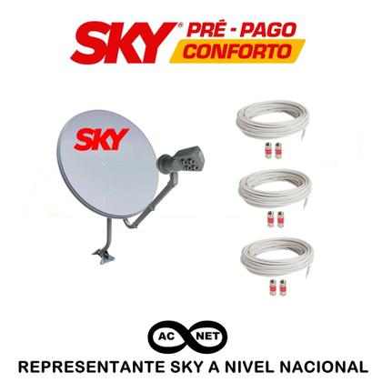 Imagem de Antena SKY PRE PAGO CONFORTO HD para 03 pontos de TV