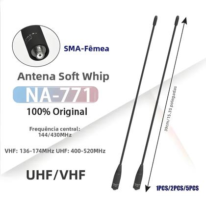 Imagem de Antena Soft Whip SMA-Fêmea NA-771 De Alta Ganho Para Rádio UV-5R Opções De 1/2/5 PCS