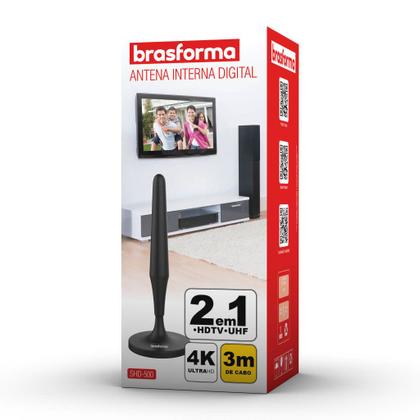 Imagem de Antena TV Digital Interna 4K SHD500 Brasforma