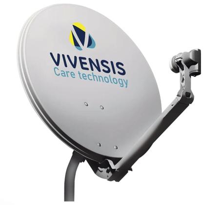 Imagem de Antena TV Mini Parabólica com Kit Instalação 60cm Banda KU 5G (Sem Receptor)