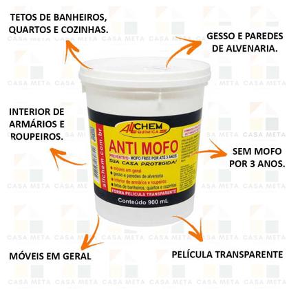 Imagem de Anti Mofo Preventivo 900ml Sem Mofo 3 Anos + Trincha Pincel