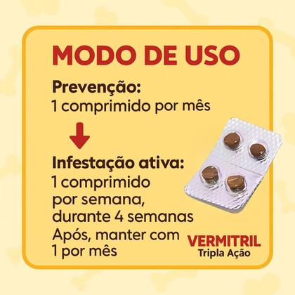 Imagem de Anti Pulga Carrapato Verme e Sarna para Cães de até 15kg Com 12 Comprimidos Mastigáveis