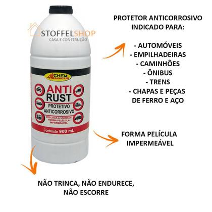 Imagem de Anti Rust Anticorrosivo Impermeável Allchem 900ml 3 Unidades