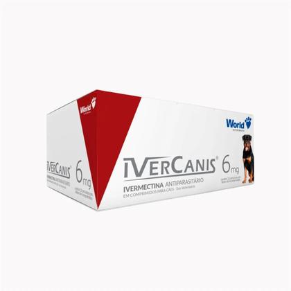 Imagem de Antiparasitário World Ivercanis 6mg para Cães de 30kg - Contém 1 blister com 4 comprimidos
