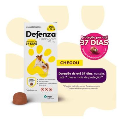 Imagem de Antipulgas Carrapatos E Sarna Defenza 45mg Cães 2 A 4,5kg Msd