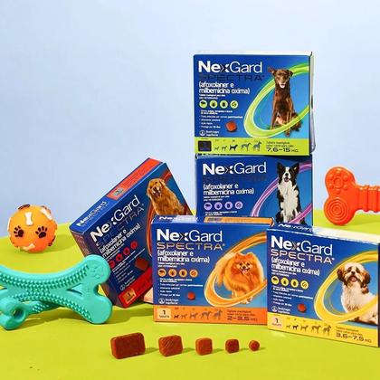 Imagem de Antipulgas, Carrapatos e Vermífugo NexGard Spectra para Cães de 7,6 a 15 kg  1 Tablete