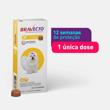 Imagem de Antipulgas e carrapatos bravecto para cães de 2 a 4,5 kg