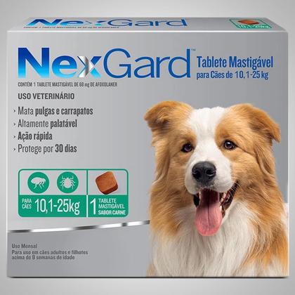 Imagem de Antipulgas E Carrapatos Nexgard Para Cães De 10,1 a 25Kg Com 1Tablete