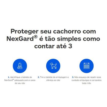 Imagem de Antipulgas Nexgard Cães 2 a 4 Kg 1 Tablete Mastigável Anti Pulgas Carrapatos