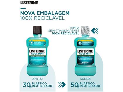 Imagem de Antisséptico Bucal Listerine Cool Mint Refrescância Intensa Sabor Hortelã 500ml Leve Mais Por Menos