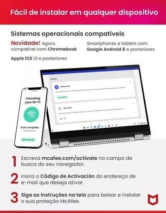 Imagem de Antivírus McAfee Total Protection para 3 dispositivos licença anual