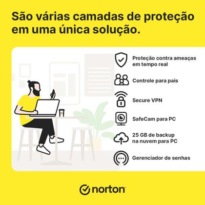 Imagem de Antivírus Norton 360 Deluxe - 3 Dispositivos - 12 Meses - 21405649