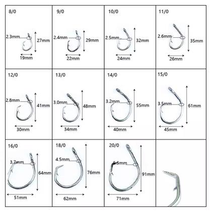 Imagem de Anzol Circular 14/0 Circle Hook Niquelado 50 Unidades Pesca