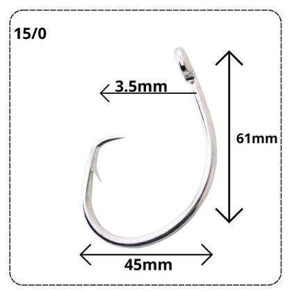 Imagem de Anzol Circular Circle Hook 15/0 Niquelado Caixa 50 Unidades Pesca