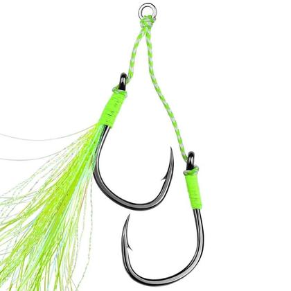 Imagem de Anzol Duplo Luminoso Com Franja, Conjunto De 5 Peças Para Água Salgada E Doce PROBEROS