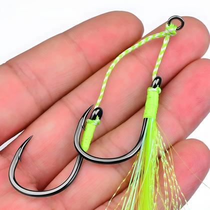 Imagem de Anzol Duplo Luminoso Com Franja, Conjunto De 5 Peças Para Água Salgada E Doce PROBEROS