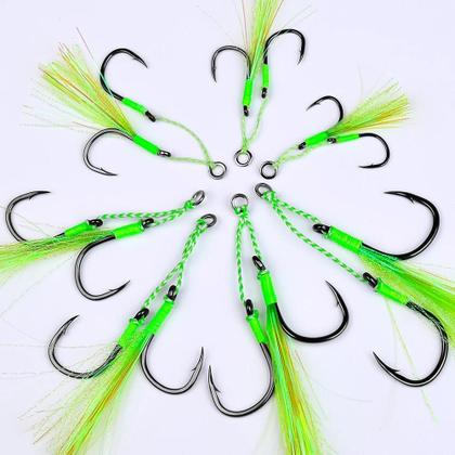 Imagem de Anzol Duplo Luminoso Com Franja, Conjunto De 5 Peças Para Água Salgada E Doce PROBEROS