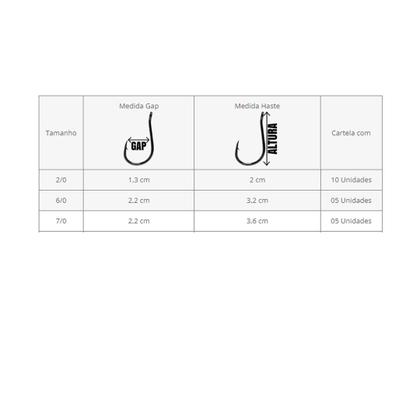 Imagem de Anzol Kenzaki Circle Hook Tamanho 2/0 com 10 Unidades