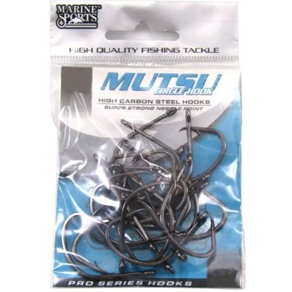 Imagem de Anzol Marine Sports Mutsu Circle Hook Black Nickel 5/0 20 Unidades