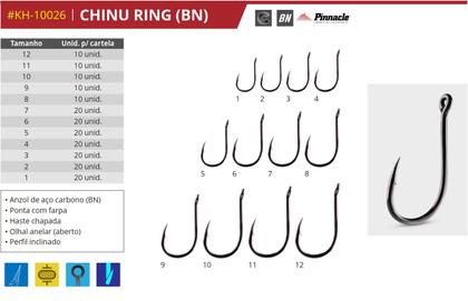 Imagem de Anzol Pinnacle Chinu Ring Black Nº 2 - 20 Peças