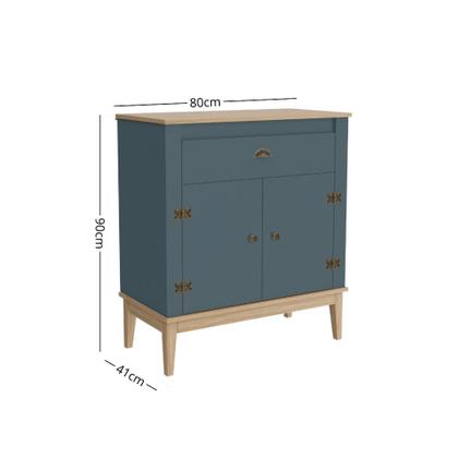 Imagem de Aparador 2 Portas 1 Gaveta com Pés de Madeira Colonial Movelbento