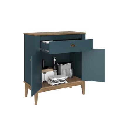 Imagem de Aparador 2 Portas 1 Gaveta com Pés de Madeira Colonial Movelbento