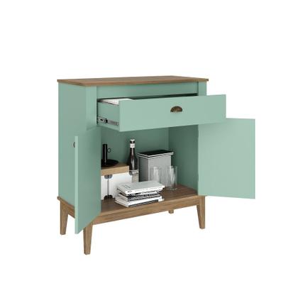 Imagem de Aparador 2 Portas 1 Gaveta com Pés de Madeira Colonial Movelbento