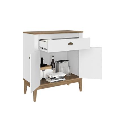 Imagem de Aparador 2 Portas 1 Gaveta com Pés de Madeira Colonial Movelbento