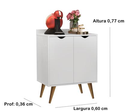 Imagem de Aparador 2 Portas Buffet Cantinho do Café Pés Palito Branco - Comprar Moveis em Casa