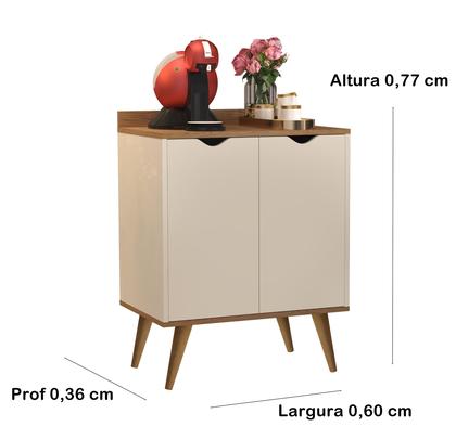 Imagem de Aparador 2 Portas Buffet Expresso Cantinho café  Pés Palito Off / Nature - Comprar moveis em casa