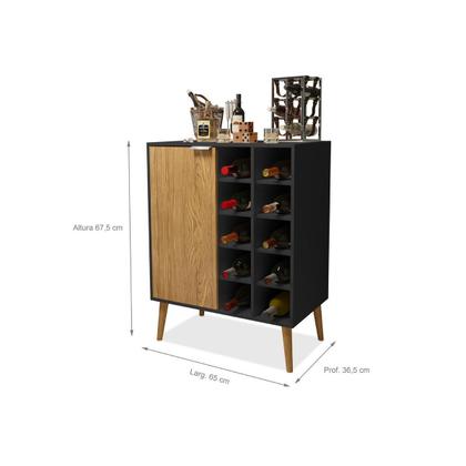 Imagem de Aparador Adega Bar Miami 01 Porta Com Prateleira e Nichos - Rede Móveis